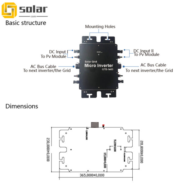 1200W/1400W/1600W micro inverter compact size